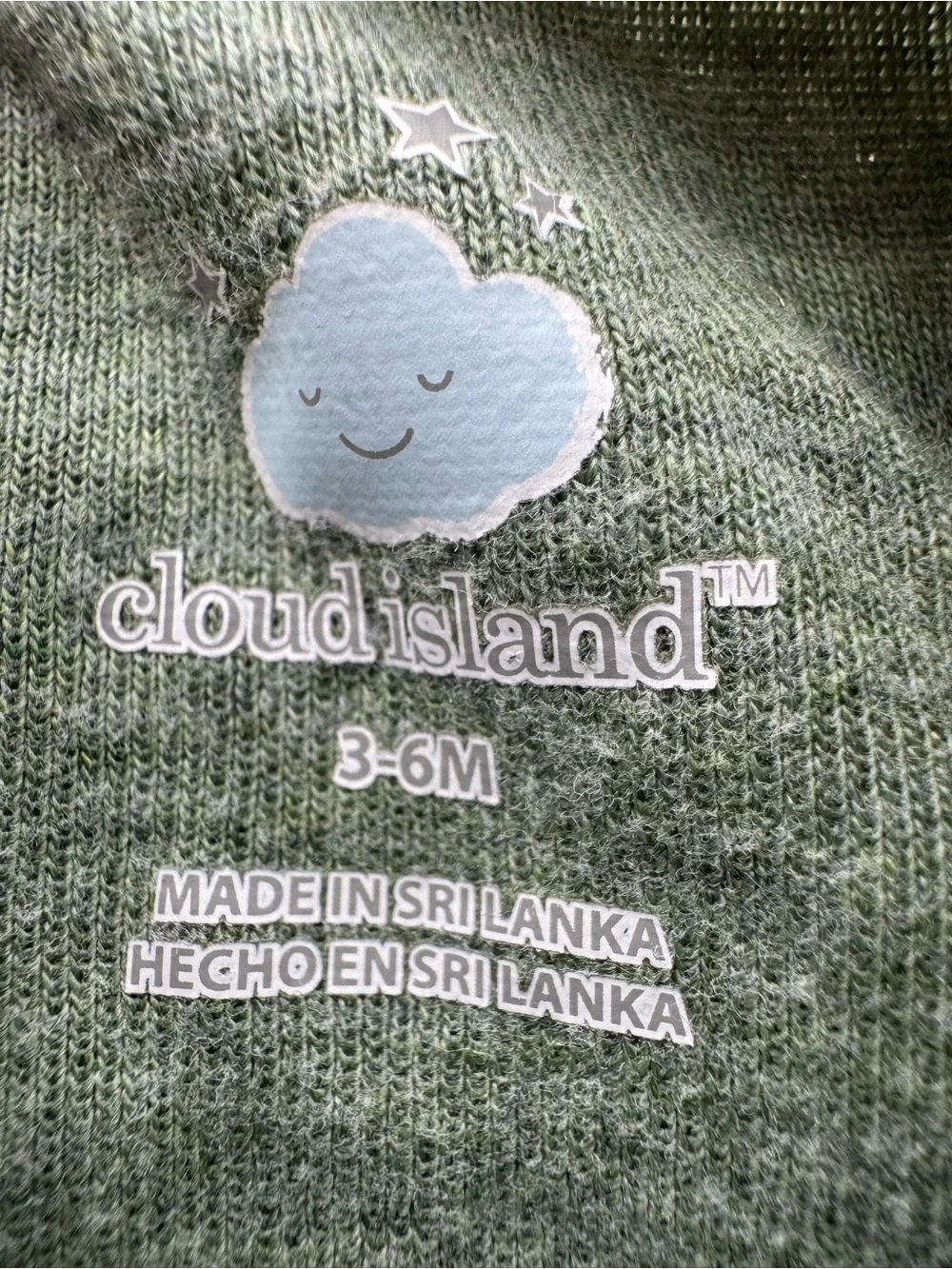 Cloud Island Sage Green Long Sleeve Bodysuit Baby 3-6 Months Solid One Piece